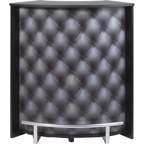 Comptoir de bar noir et imprimé capiton noir Snack 96cm (1/4)
