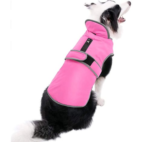 Veste Pour Chien - Polyester Imperméable Et Doublure Laine-Coton - Protection Contre Pluie Vent Neige - Réfléchissant - Fermeture Velcro - Tailles S À XL (1/5)