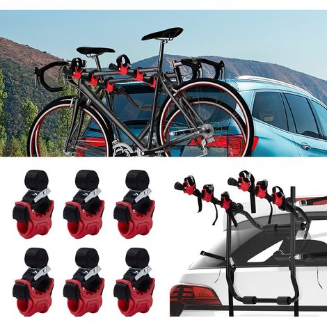 Lot de 6 Sangles d'attelage de Rechange pour Porte-vélos de Voiture avec Sangles en Caoutchouc de 3,8 cm et 5,1 cm - Sangles d'arrimage Rouges et Noires (1/5)