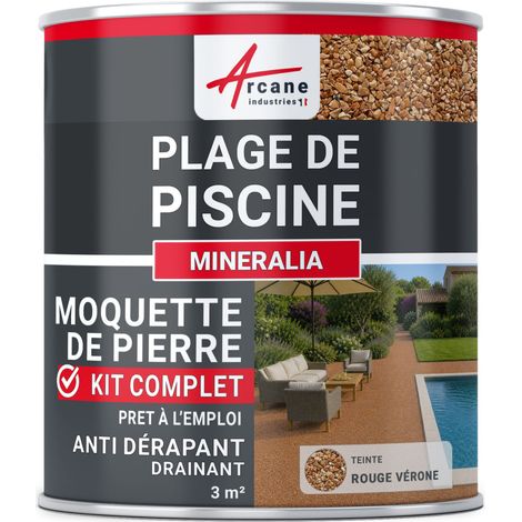 Kit moquette de pierre piscine - Antidérapant & drainant haute résistance - 3 m² Rouge Vérone - ARCANE INDUSTRIES (1/5)