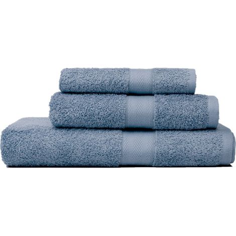 3 Salviette Viso + Ospite + Telo Bagno Blu Artico In Spugna  Teddy
