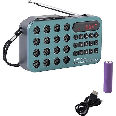 FM-Radio mit Solarladefunktion, kabellos, blau