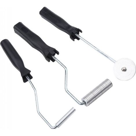 Rouleau Débulleur - Alliage D'Aluminium - Pour Résine Et Composite - 3 Pièces - Têtes 50x10 mm 70x21 mm 50 mm - Longueur 310 mm