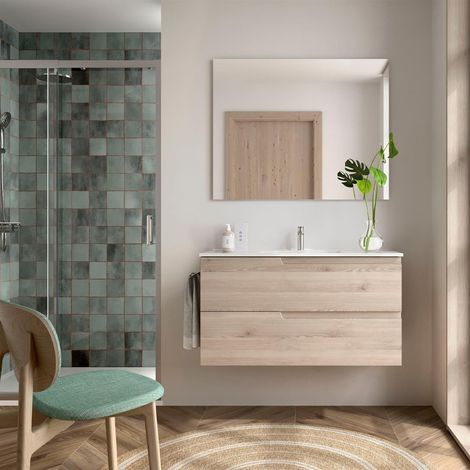Meubles de salle de bains VIMA 1000 NATURAL + lavabo (1/2)