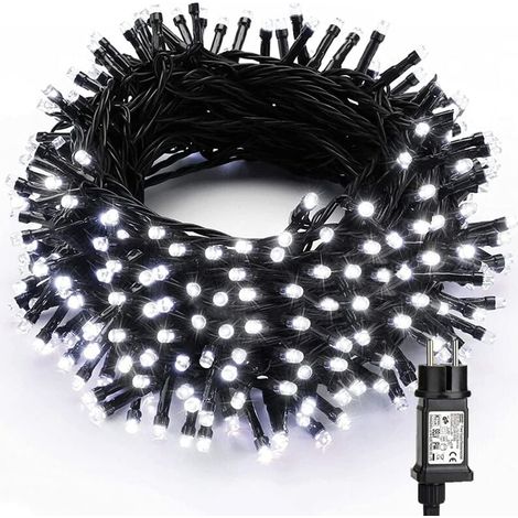 Guirlande Lumineuse - 300 LED - 30 M - Blanc Froid - 8 Modes Mémoire - IP44 Étanche - Pour Décoration Intérieure Extérieure - 1 Pièce
