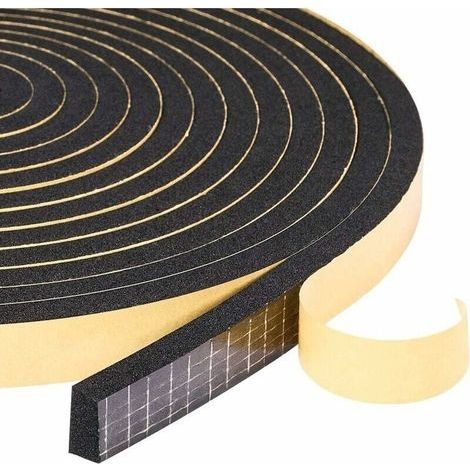 Joint Porte Isolation, Joint d'Étanchéité de Mousse Adhésive, Bande Caoutchouc Contre le Froid, 2 Rouleaux 12mm(l) x10mm(H) x4m(L), Noir et Jaune (chacun 2 m) (1/4)