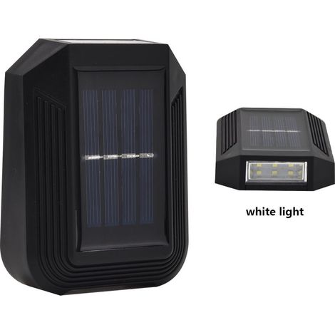 Luminaire Solaire Mur Extérieur - 6 LED - IP65 - Blanc/Chaud - 2 V 200 mA - 600 mAh - 11 x 8,5 x 2,5 cm - 1 Pièce (1/5)