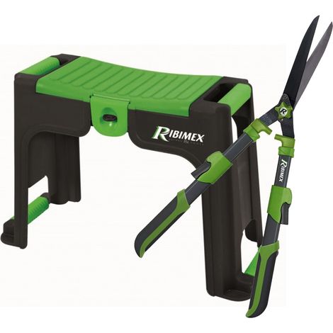 Tabouret de jardin, Agenouilloir avec rangement, Cisaille à haies Ribiland PRCHT64 - 64 cm manches télescopiques
