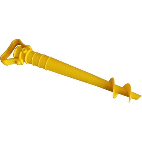 Pied de parasol à visser, Base de parasol, Plastique, Perceuse pour parasol, Support de parasol à visser, 22-32 mm, 39 × 10 cm, Jaune (1/5)