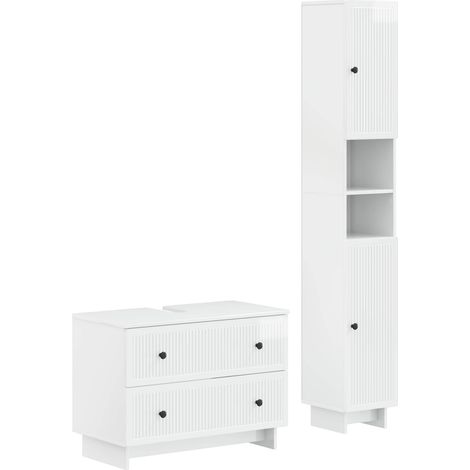 Maison Exclusive - Ensemble de 2 meubles de salle de bain EDE Blanc brillant (1/5)