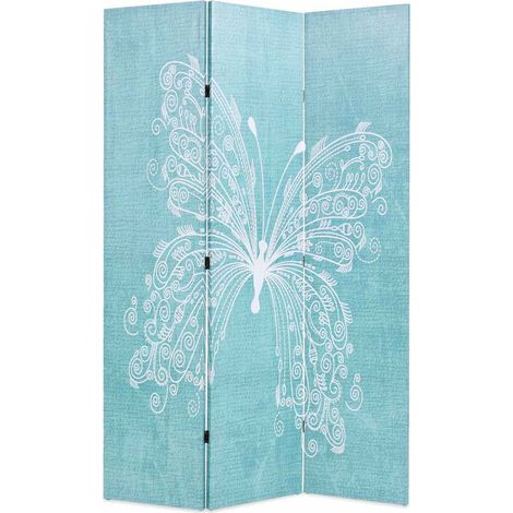 vidaXL Folding Room Divider 120x170 cm Butterfly Blue (1/5)