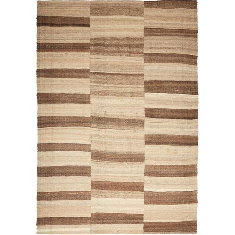 Authentique tapis d'Orient kilim fait main 200x300 marron et beige (1/5)