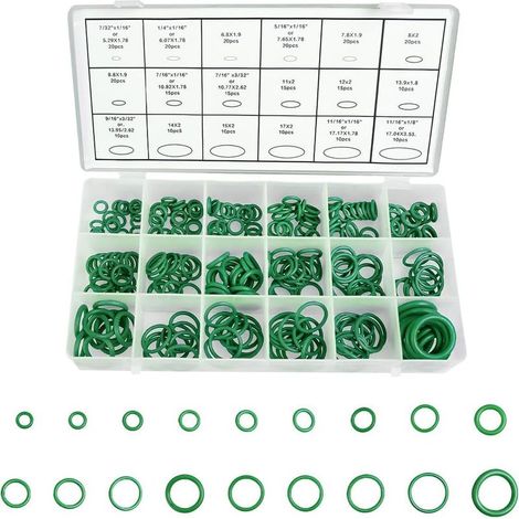 Kit de 270 joints toriques en caoutchouc NBR – 18 tailles – Résistance aux huiles et températures élevées – Boîte de rangement incluse (1/5)