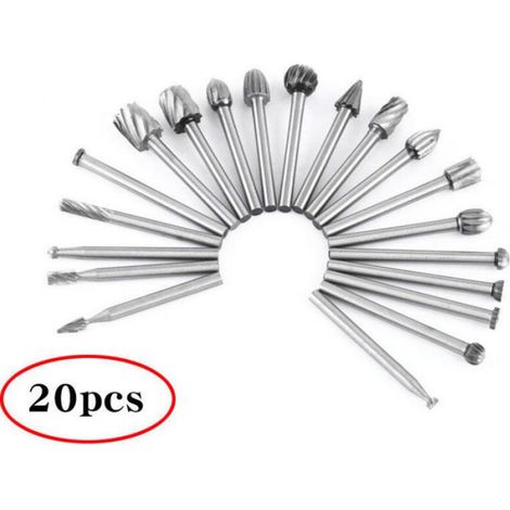 Couteau A Bois - HSS Tete Fraisee - Tige 2,35 Mm - Pour Outil Rotatif - Menuiserie Sculpture - Lot De 20 (1/4)