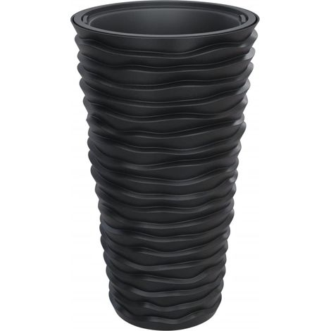 vidaXL Planter with Removable Inner Anthracite 8/22 L PP Grooved Look (1/5)