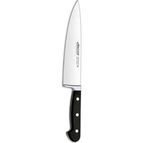 Arcos Serie Clasica, Coltello da Chef Coltello da Cucina, Acciaio Inossidabile Forgiato NITRUM 210 mm, Manico Polioxymetilene (POM), Colore Nero (1/4)