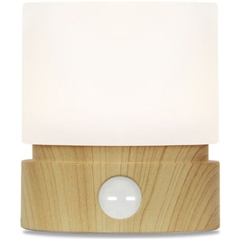 Veilleuse avec minuterie, petite lampe de chambre à coucher LED, lampe de table de chevet, veilleuse pour enfants, allaitement de bébé, grain de bois, intensité variable, fonctionne à piles, couleur d (1/5)