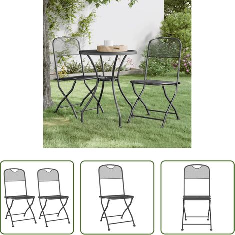 Klappbare Gartenstühle - Klappbare Gartenstühle 2 Stk. Streckgitter Anthrazit (1/5)