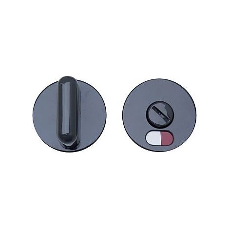 Paire de rosaces à condamnation avec voyant ronde R 92S 80 en nylon finition gris foncé RAL 7043 - BRICARD NORMBAU