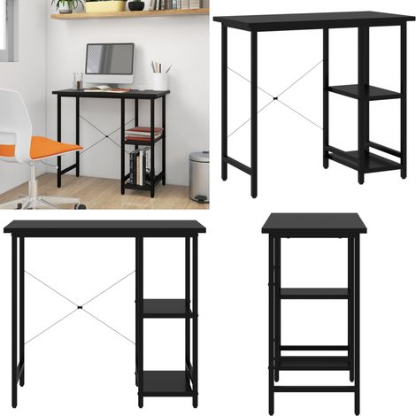 Bureau d'ordinateur Noir 80x40x72 cm MDF et métal - Bureau Informatique - Bureau D'ordinateur - Bureau Moderne - Bureau Industriel - Mobilier De Bureau - Home & Living (1/5)