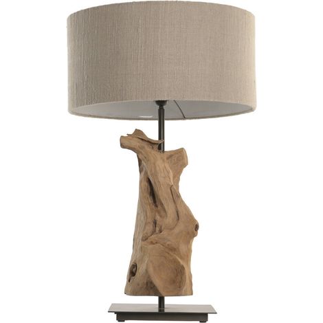 Lampara Sobremesa Teca Hierro 45X45X72 (1/5)