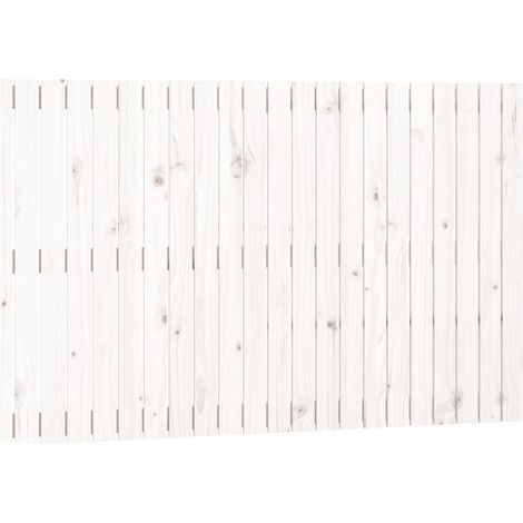 Tête de lit murale Résistante et économique, Panneau de lit, Blanc 140x3x90 cm Bois massif de pin OIB4710E (1/5)