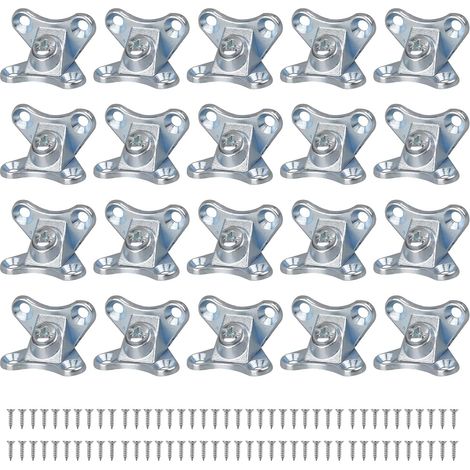 Lot de 20 petites entretoises d'angle amovibles en alliage de zinc Papillon Code d'angle robuste Installation facile Équerres métalliques à angle droit Ferrures de meubles (1/4)