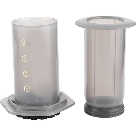 Cafetière à piston à pression en U, cafetière portable en plastique avec 400 filtres en papier, noire (1/5)