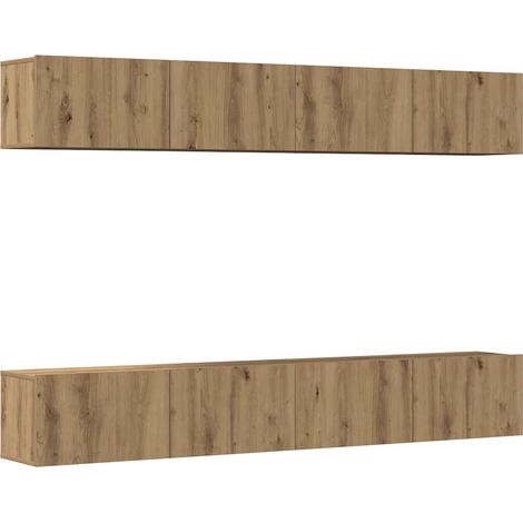 Maison Exclusive - Set di 4 mobili porta TV a parete Rovere Artigianale 100x30x30 cm