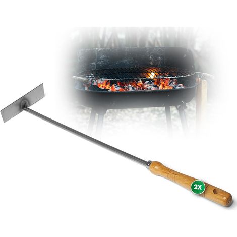 Grattoirs à cendres manche bois lot de 2 accessoires cheminée