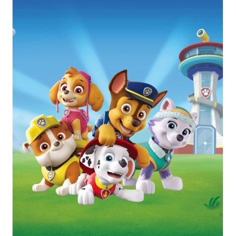 papier peint panoramique PAW Patrol - La Pat' Patrouille bleu et vert  - Sanders & Sanders (1/3)
