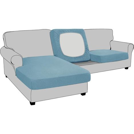 Housse de Coussin Extensible de canapé Housse de Protection pour Meubles Housse de siège de canapé Couvre pour Canapé Protege de Meubles Antipoussière (2 Places,Bleu lac) (1/5)