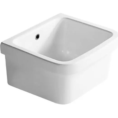 Vasca lavatoio pilozzo a parete in ceramica bianca cm 46x40 BARBOTTINA