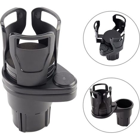 Porte-gobelet de Voiture Rotatif à 360 Degrés, Porte-gobelet de Voiture 2 en 1, Bouche de Tasse Réglable, Utilisé pour Placer des Bouteilles d'eau, du Café (1/3)