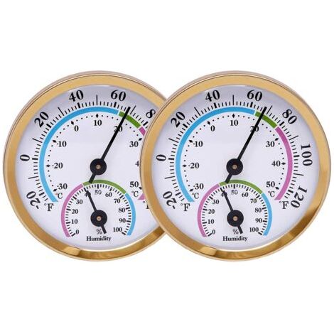 Mini termometro e igrometro 2 in 1 per interni, monitor di temperatura e umidità per casa e ufficio (oro - 2 pezzi) (1/4)