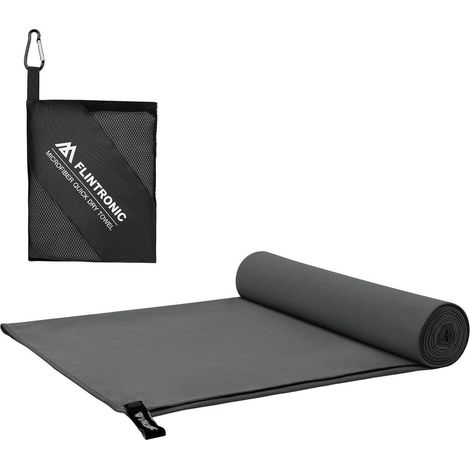 Mikrofaser Handtuch 200x100cm Schnelltrocknend Reisehandtuch Dunkelgrau (1/5)