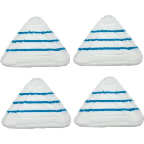Packung mit 4 waschbaren Mikrofaser-Ersatztüchern für Dampfmopps, ideal zur gründlichen Reinigung von Fliesen.