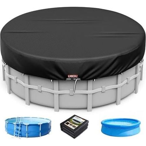 Bâche 4 Saisons pour Piscine Hors Sol. Protection Piscine. Couverture de Extérieur Ronde Spa Baignoire idéale Garder Votre Propre (3.1 M. Noir) Noir 310 cm (Ronde)
