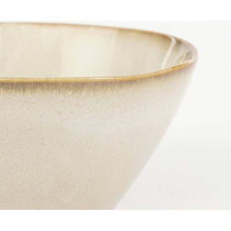 Service de Vaisselle 16 Pièces en Grès Beige pour 4 Personnes Assiettes Bols Mugs - PANGIVO (1/5)