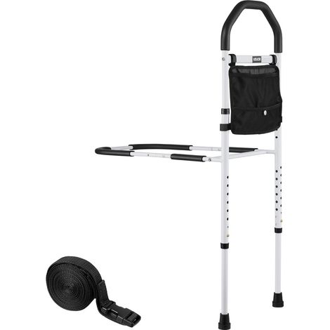 Barrière de lit pour personnes âgées, barre d’appui pour lit avec pied de support et main courante en PU, hauteur réglable, tube en acier au carbone, rampe d'assistance de chevet pour patients (1/5)