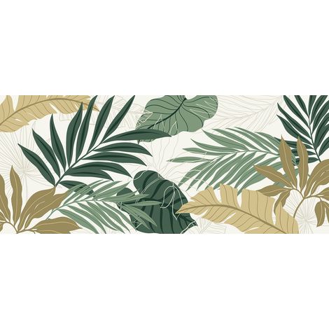 Papier peint panoramique - Feuilles Tropicales - 130 cm x 55 cm (1/2)