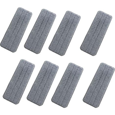 8 Pièces Housse de Nettoyage de Rechange, Mop Remplacement des Tampons, Têtes de Rechange pour Balai Serpillère, pour la Plupart des Surfaces Dures Planes, Sols Bois Massif, Sols en Bambou