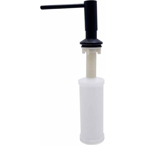 Distributeur de savon sous pression en acier inoxydable, adapté aux éviers de cuisine, facile à nettoyer, grande capacité, avec tête de pompe rotative à 360 degrés, 500 ml, noir. (1/4)