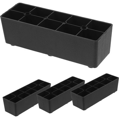 de 4 rehausseurs de meubles en plastique noir pieds de (1/5)