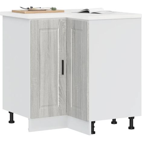 Armoire d'angle de cuisine Porto sonoma gris bois d'ingénierie (1/5)