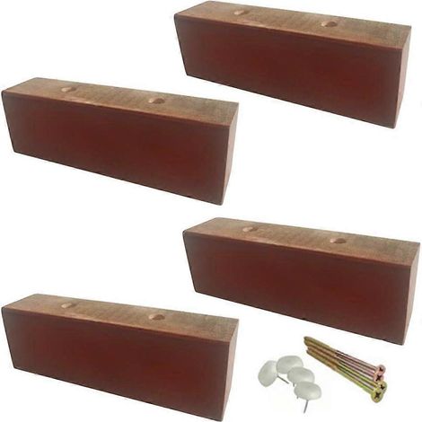 Pieds de meubles en bois massif, accessoires pour pieds de canapé en bois de 5 cm, pieds de support pour armoire, pieds de table basse (brun rougeâtre) (1/5)