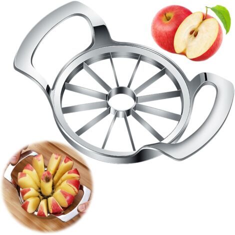 Coupe Pomme , Version Évolutive avec 12 Lames, Découpe Pomme en Acier Inoxydable de Haute Qualité, Evideur Pomme à Trognons, Idéal pour les Pommes et les Poires (1/5)