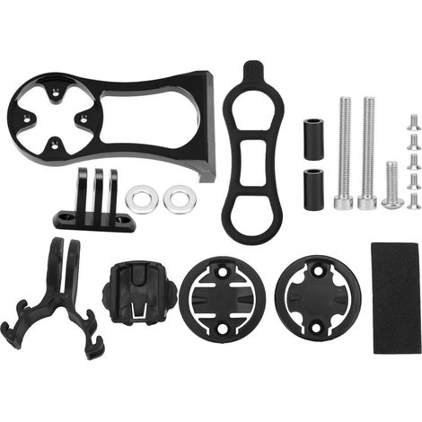 Support de compteur vélo en alliage d'aluminium, prolongateur de guidon, support pour ordinateur de cyclisme, accessoire noir (1/5)