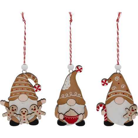 Gnomi in legno sdn spezia x3 10cm - Feeric lights & christmas