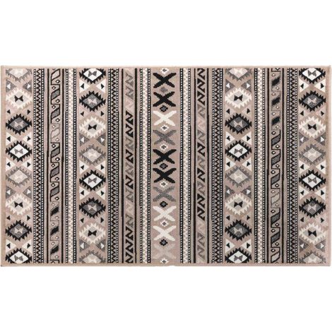 Tapis rectangulaire 68x110 cm tissé SAKARI TAUPE (1/4)